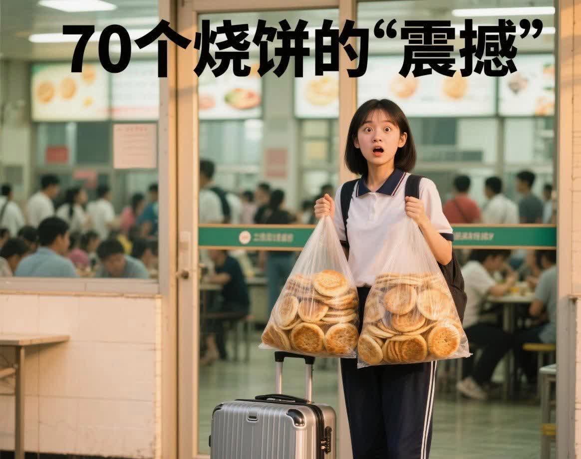 真是有点尴尬啊！在安徽亳州，一位大一的女生觉得食堂的烧饼实在是太好吃了，于是她在