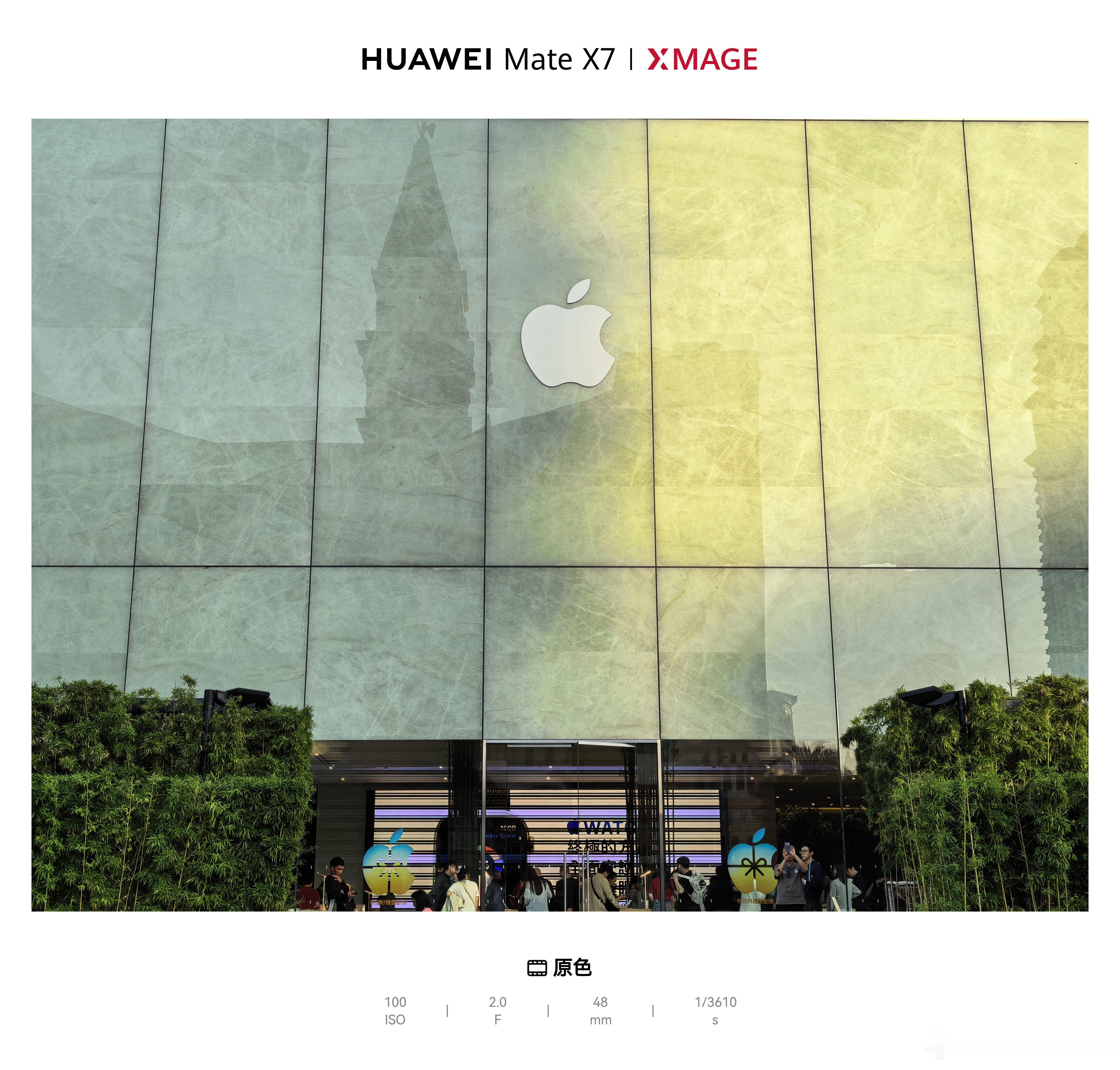 全球唯一大理石苹果店，装修的很有特色，外观是真大理石外立面，竹林就在其中，这种向