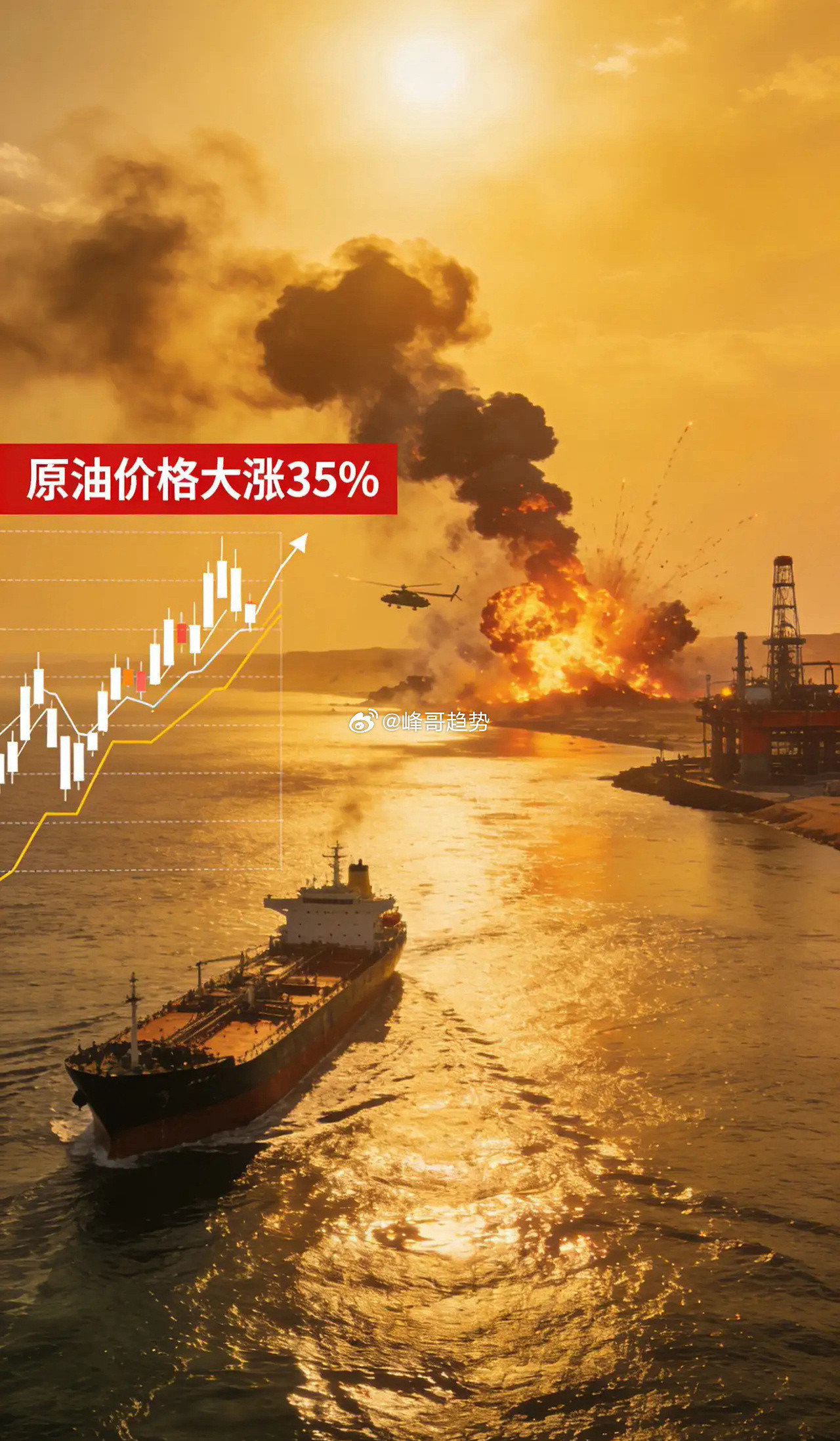 油价暴涨35%创42年纪录！特朗普要求伊朗“无条件投降”。昨晚全球能源市场炸了—