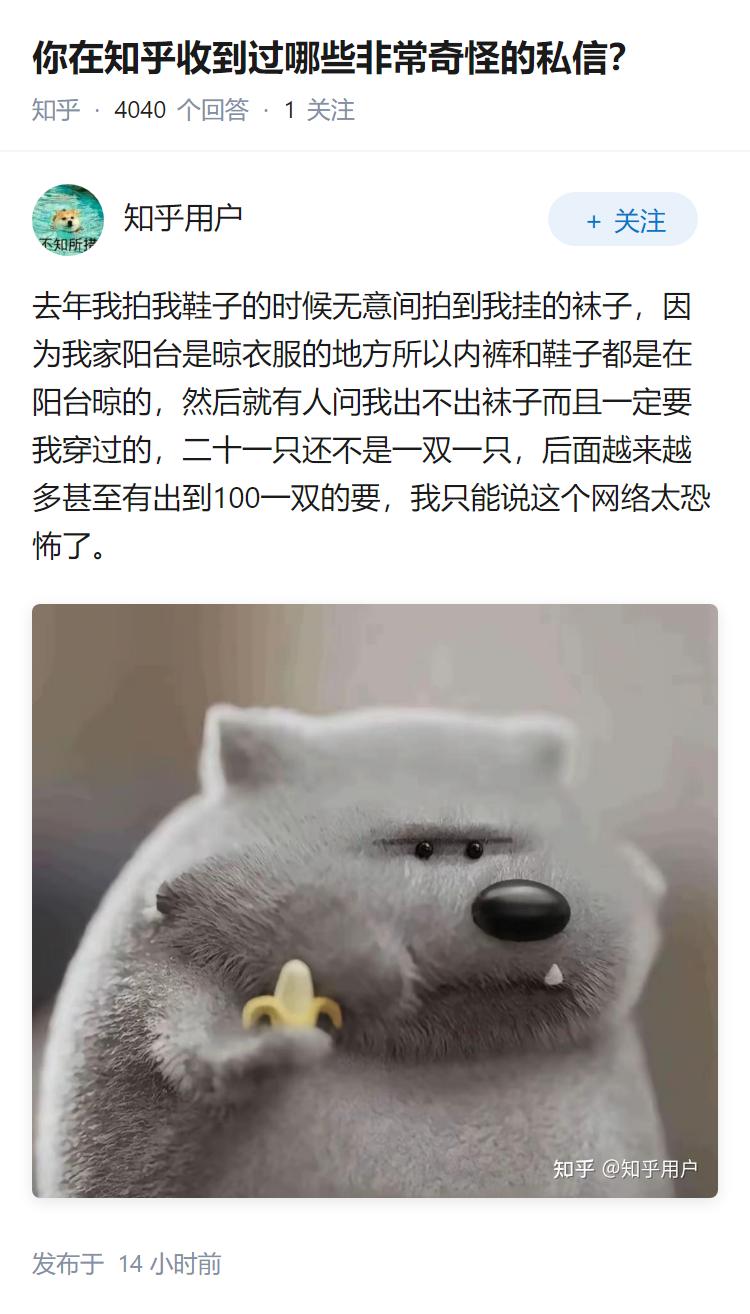你在知乎收到过哪些非常奇怪的私信？