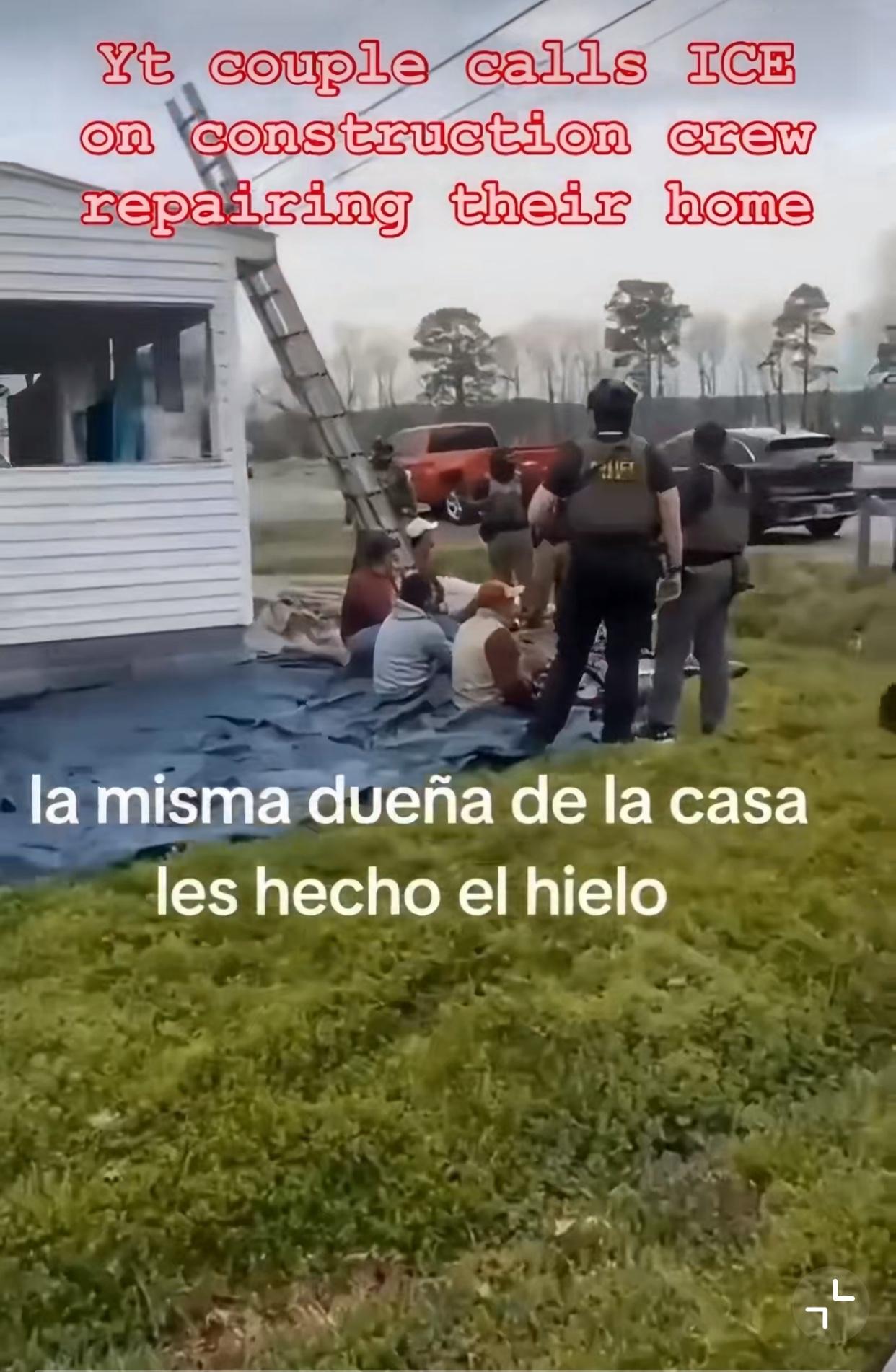 在美国马里兰州，一名女子找了几个危地马拉人给自己修屋顶，等快要完工时，可能是邻居