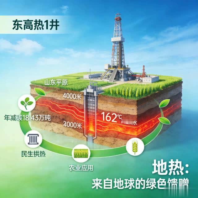 162℃地下“锅炉”！山东这口地热井，暖了民生赢了生态4000米地下钻出1