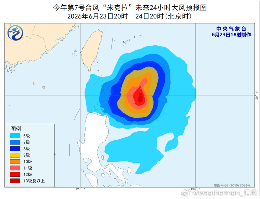 【双台风】今天白天，米克拉强度减弱，降级为强台风。而且副热带高压东退，未来路径彻