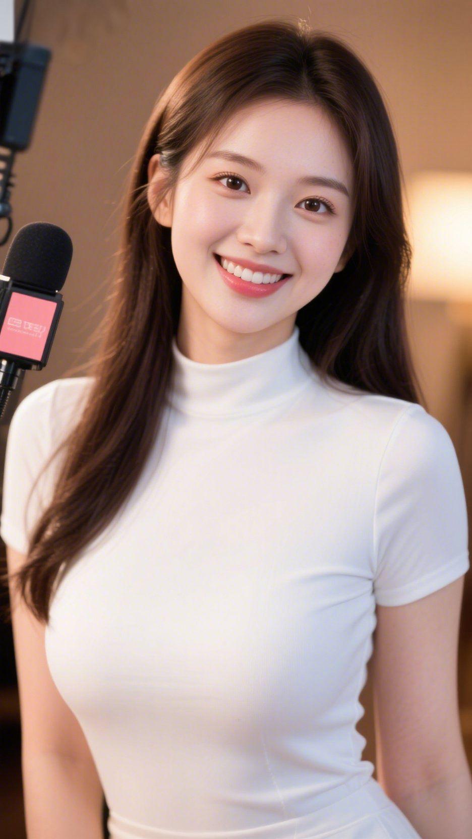 《素衣裹声柔》暖调光影里，素白衣衫漫着温软的净，像把午后的光收进了衣褶里。