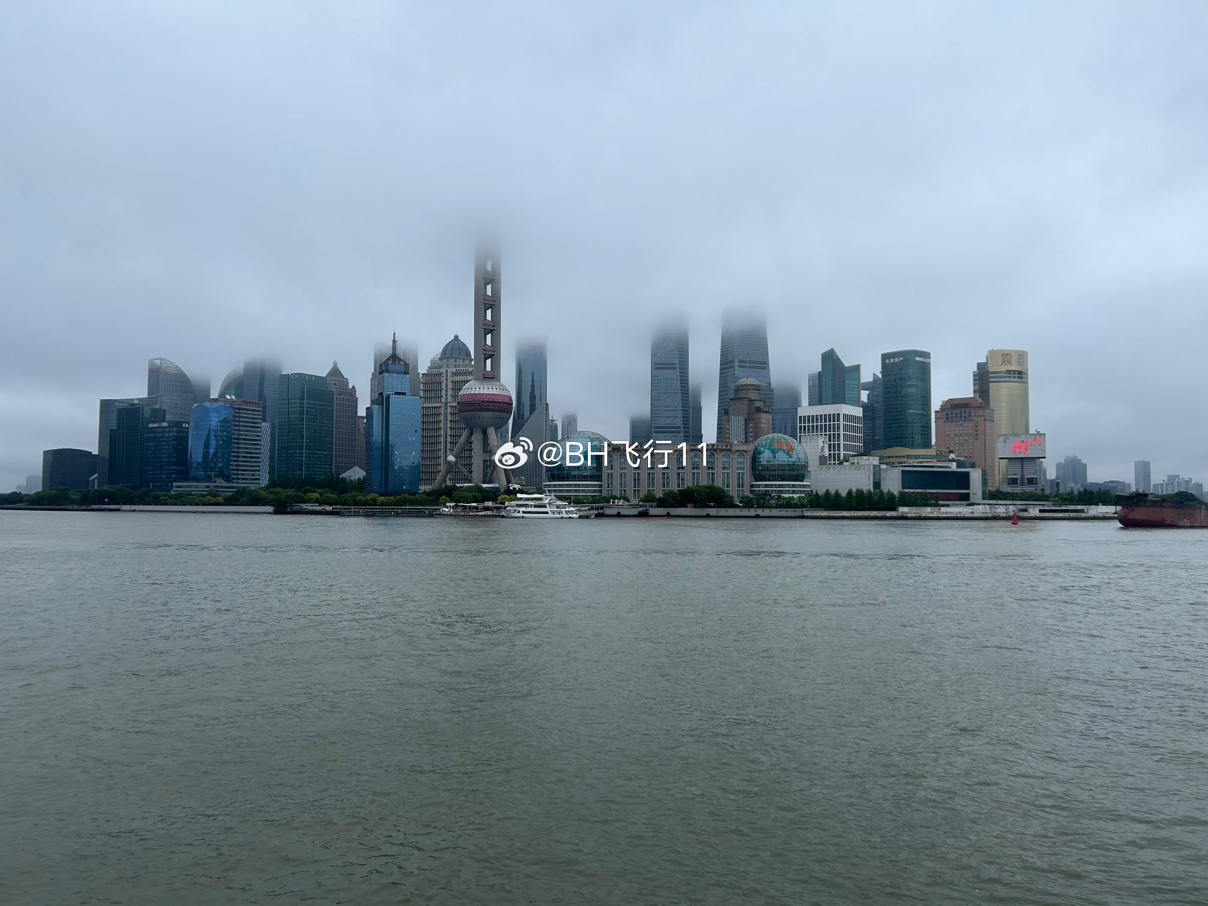 上海变海上真成海上了看看黄浦江的水位从小到大真是很少看到这么巨大的雨.上海
