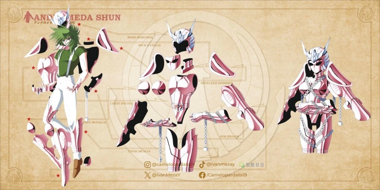 动漫次元整活好有意思圣斗士星矢五小强圣衣精美分解图​​​