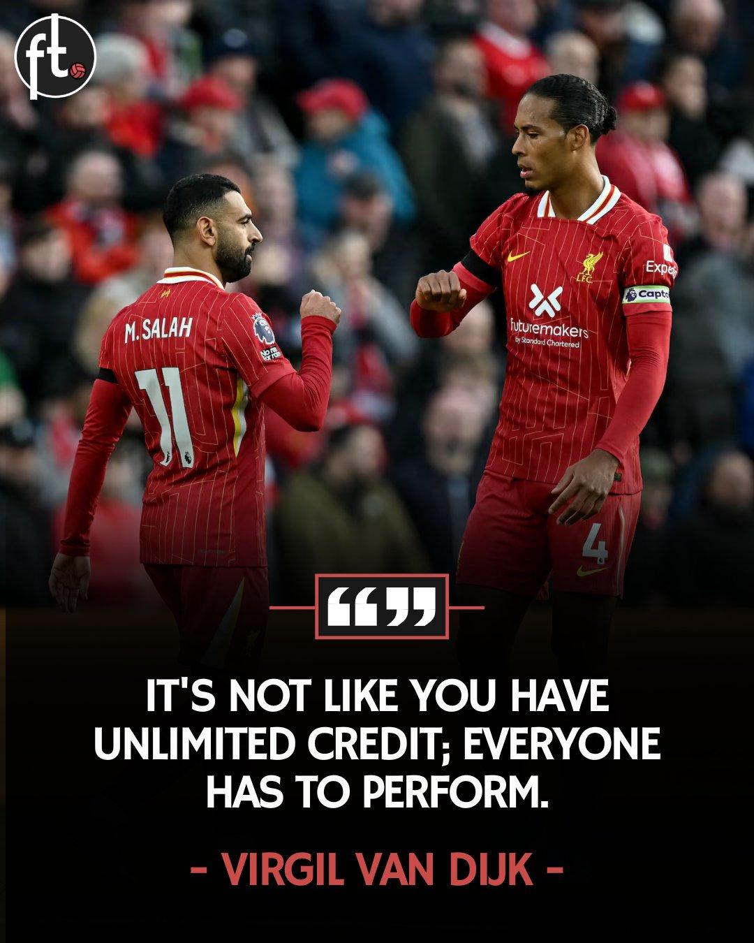 范戴克就利物浦队内萨拉赫的情况做出回应：“没人能一直享有无条件的信任，每个人都必