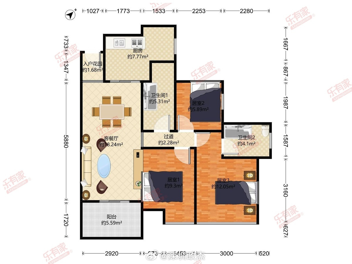 南山华润城也开始小涨了，润府一期最新成交：7栋31D89平东南965万，9