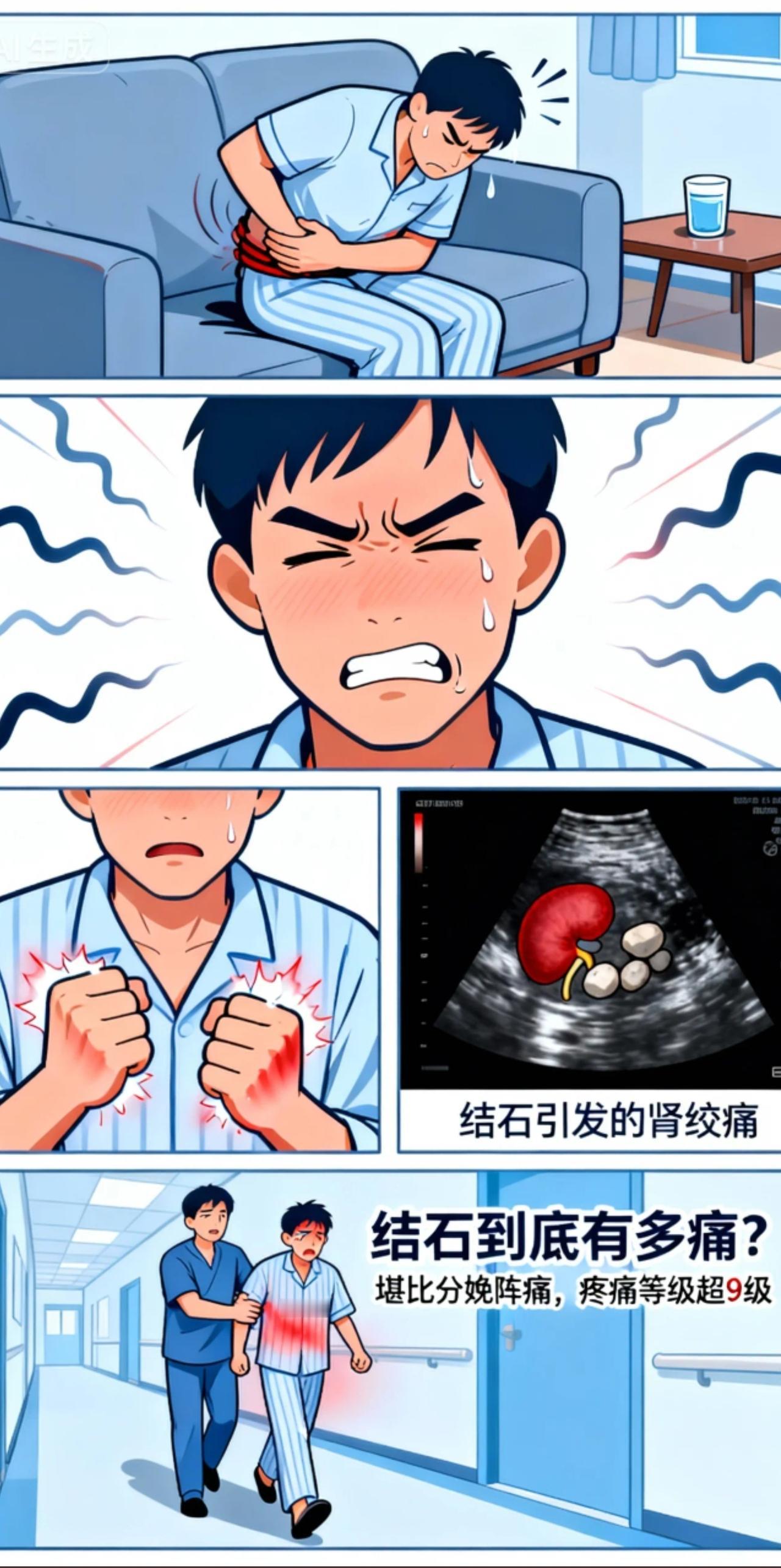 深夜，我看着旁边熟睡的老婆，尽量轻手轻脚起床，来到了卫生间。腹中一阵剧痛，想尿