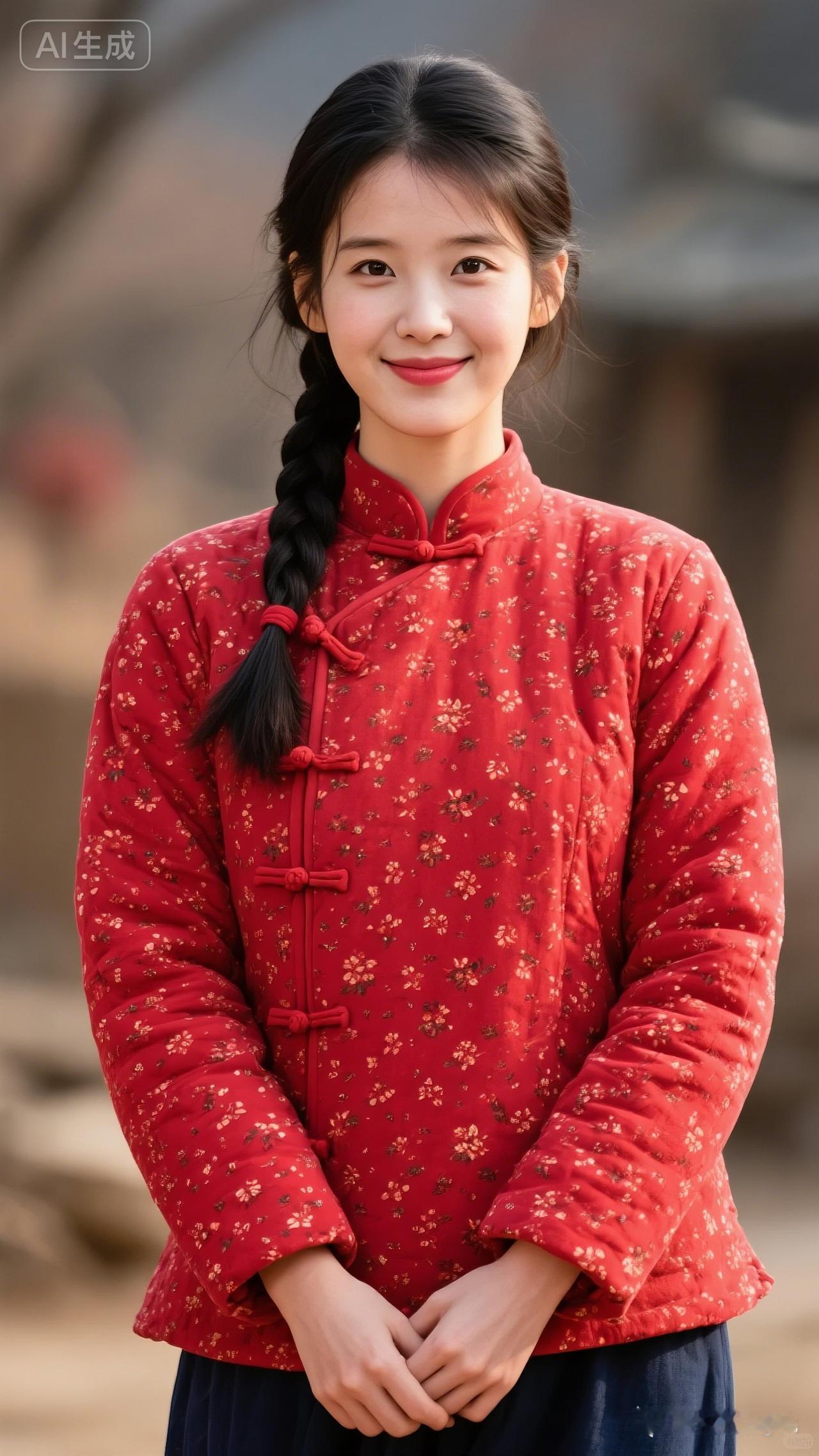 古风少女，红衣飘飘，温婉动人。