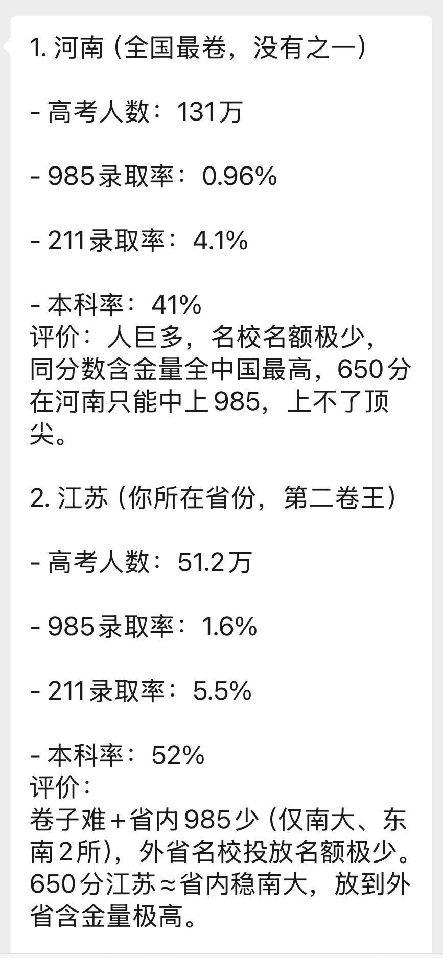 忍不住，对于各省的高考难度，还是想再说一下我们从来都是说高考最难是山河四省，广