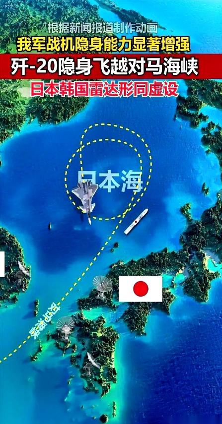 歼-20就这么大摇大摆地飞过了那个布满了美日韩最顶级雷达的对马海峡，在人家眼皮子