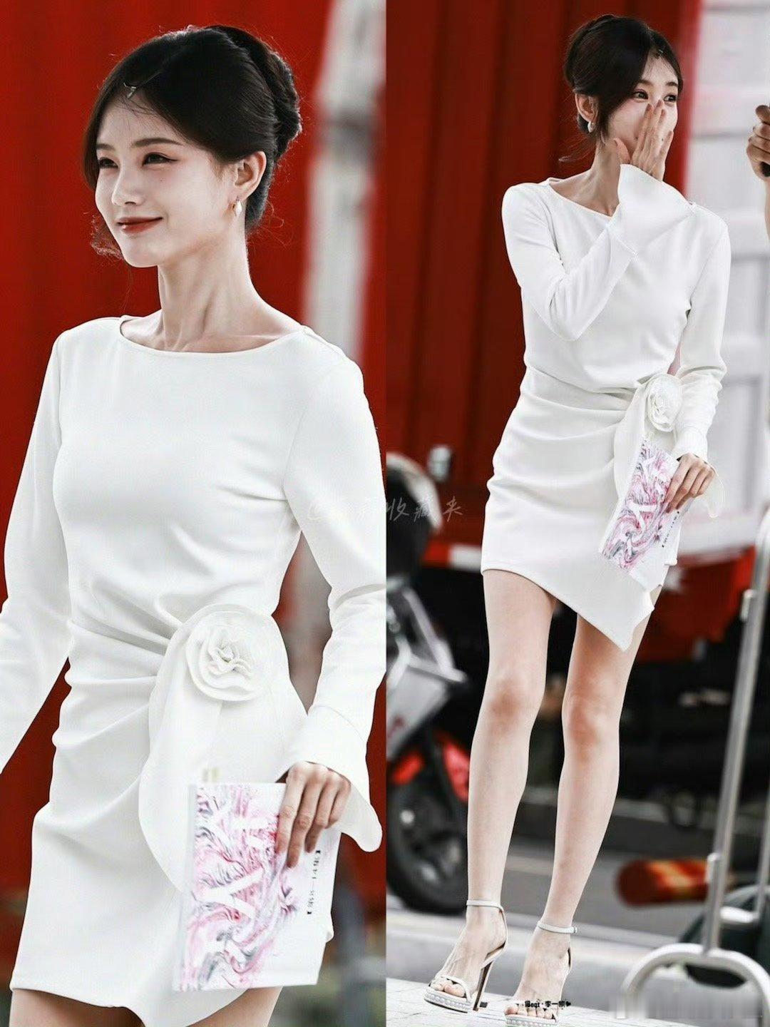 李一桐《美人余》路透造型，感觉这部的造型师把李一桐的身材优势全都展现的淋漓尽致，