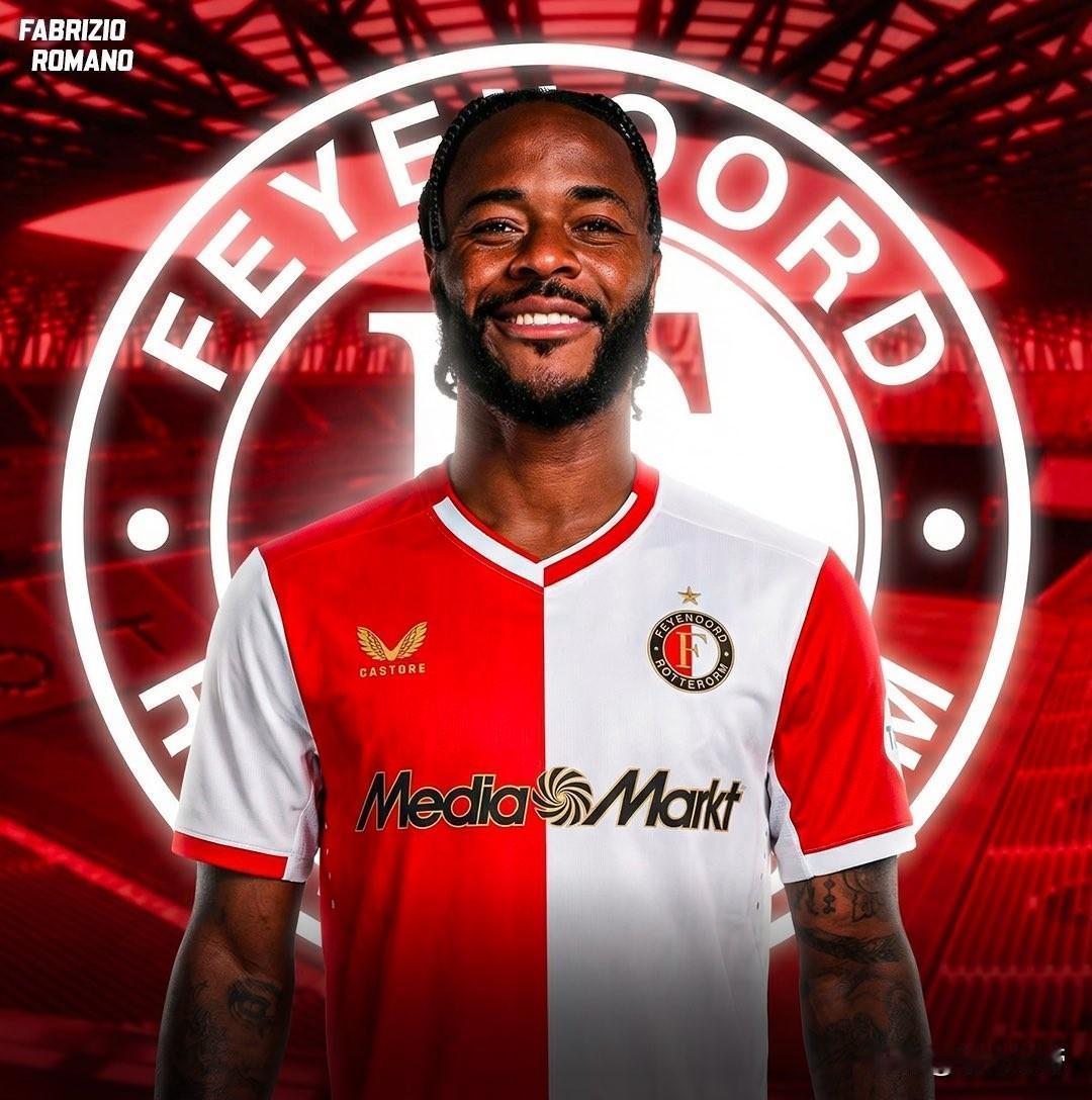 快乐男孩转战荷甲，斯特林官宣加盟费耶诺德!刚刚，荷甲球队费耶诺德官方宣布，球