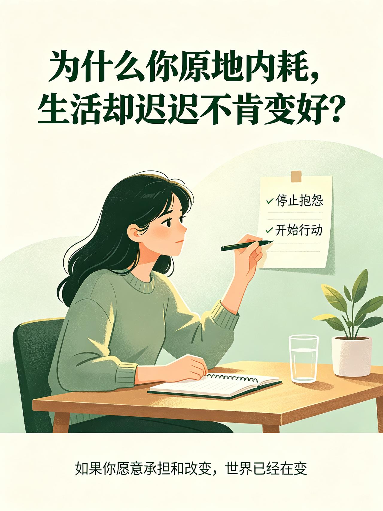 非常治愈的一段话：如果你愿意承担和改变，就会发现，世界已经在变。很多人一辈