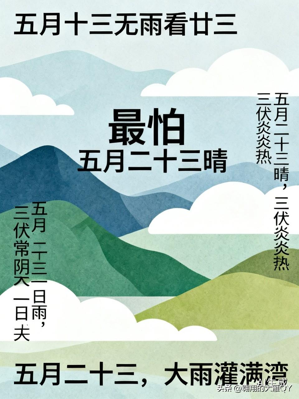 今天是五月二十三恰逢小暑民间俗语有1. 小暑在尾，七月大水小暑落在五月下旬（