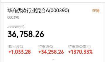 这是昨日收益情况，一只基金的收益率，也达到惊人的1370.33%。这也是小