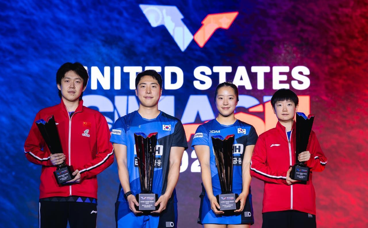 2026WTT美国大满贯冠军榜!混合双打:🏆林钟勋/申裕斌、🥈王楚钦/孙