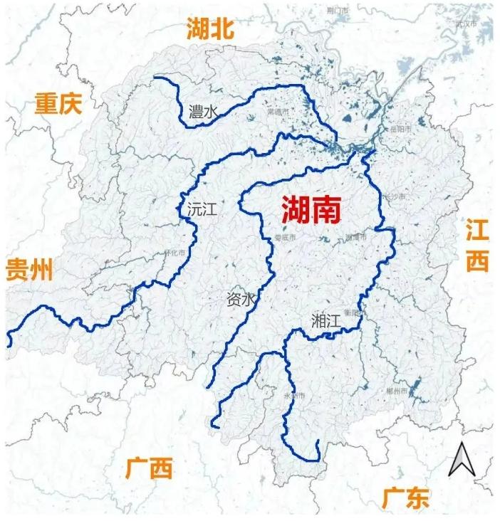 湖南和江西有个很大的区别，湖南的江河水系基本发源地都在外省，湘江源头在广西，资水