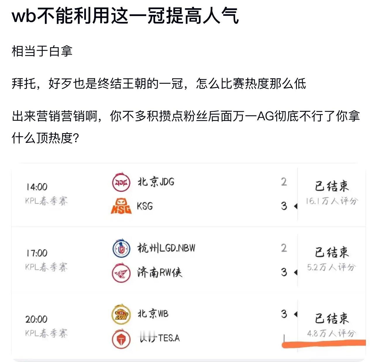 kplwb不能利用这一冠提高人气相当于白拿