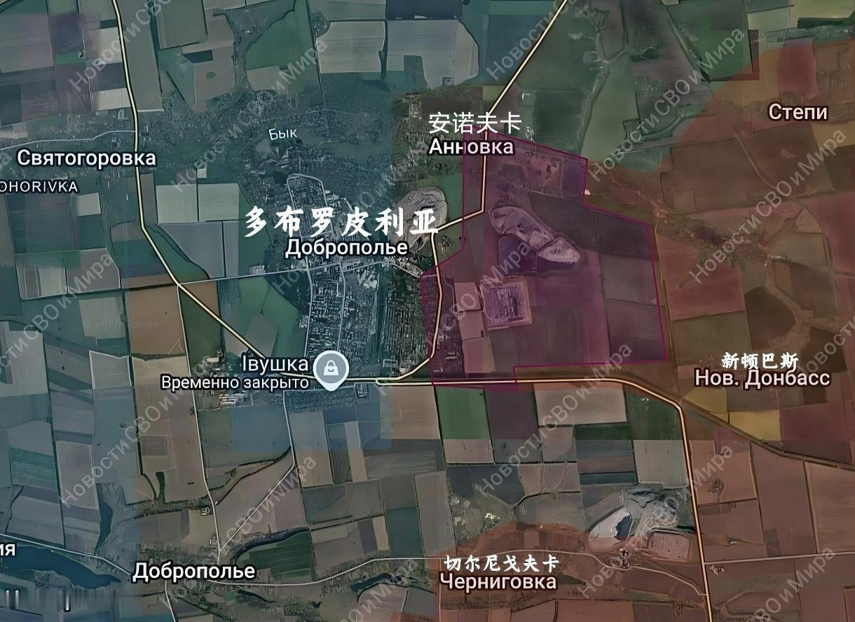 俄军中部集群取得重大进展，从东面攻入多布罗皮利亚和安诺夫卡。其中安诺夫卡很小，俄