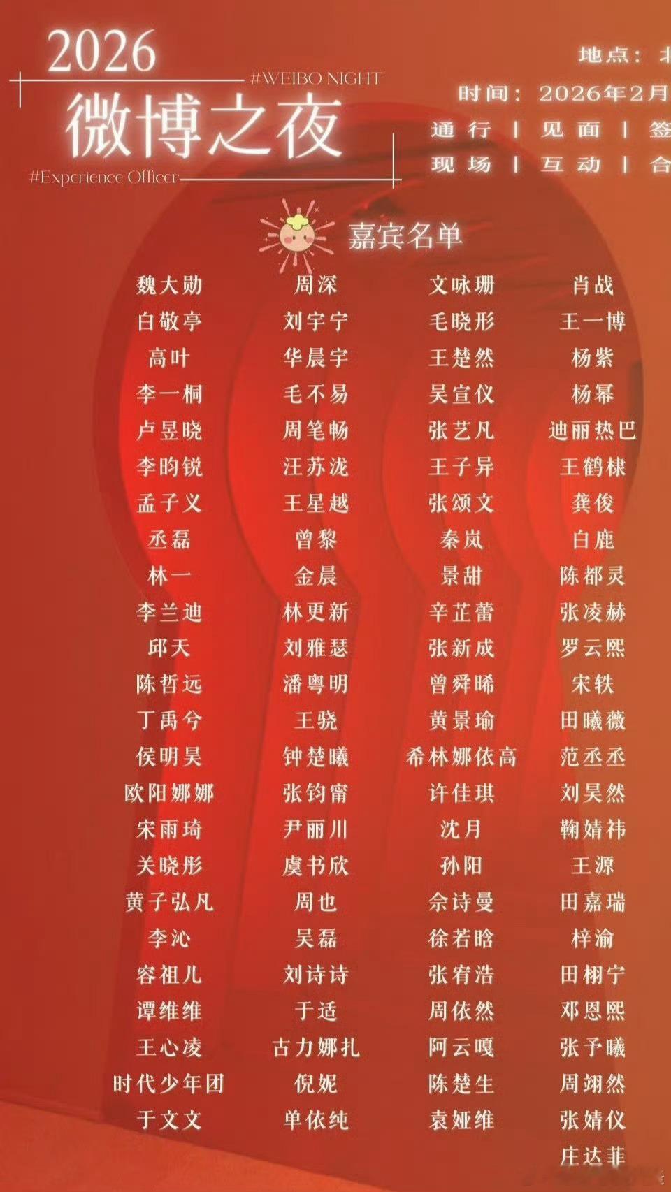 微博之夜嘉宾全阵容集结微博之夜微博之夜完整名单流出都看看有没有自家大明星