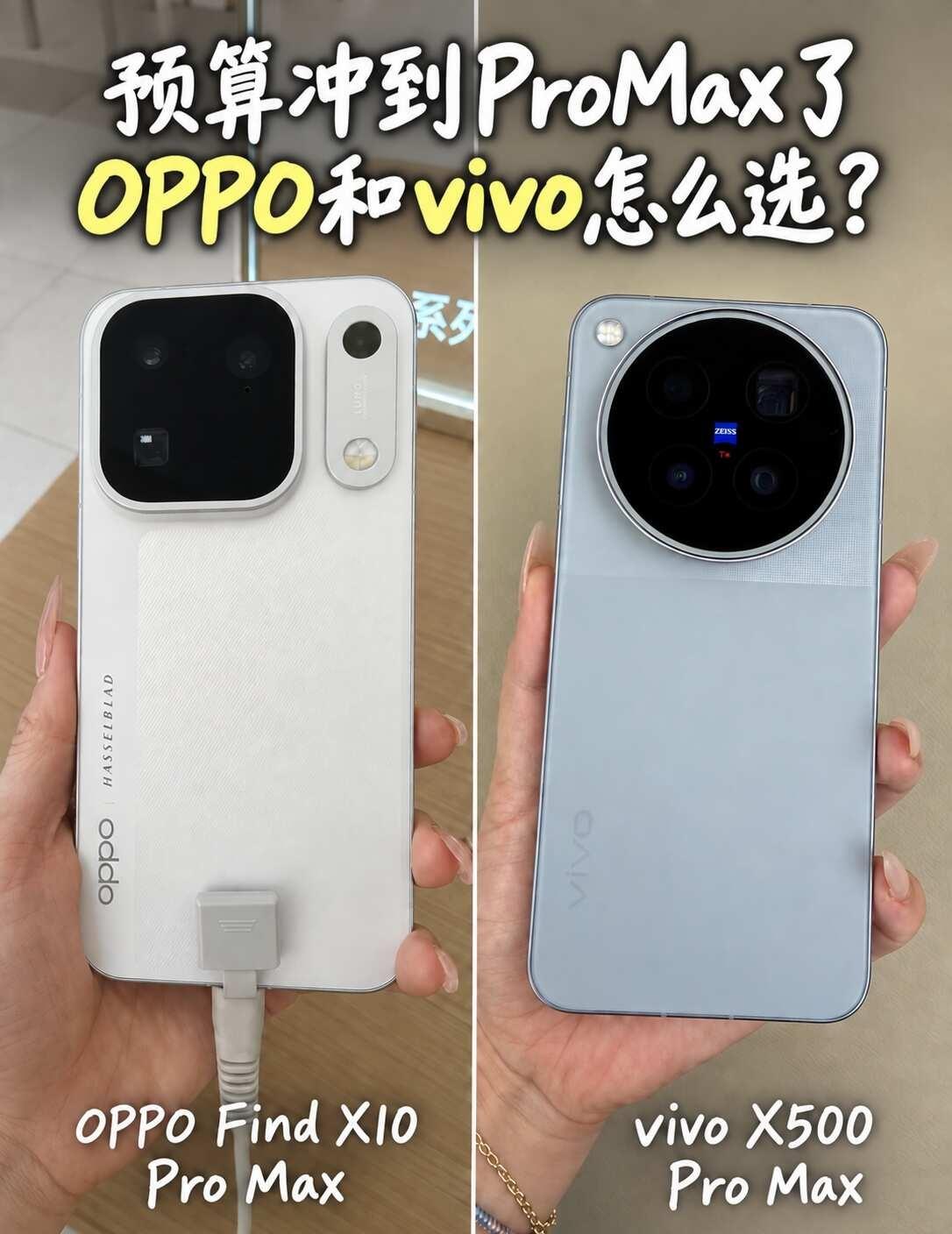 准备冲ProMax了，OPPO和vivo选哪台？9月想换台影像旗舰玩玩，预