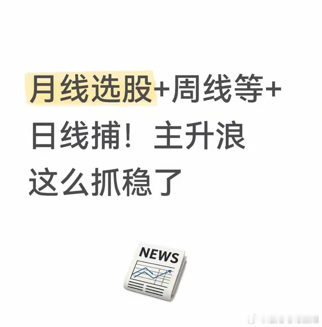 月周日线三层打法：稳抓主升浪核心逻辑：大周期定方向、中周期等机会、小周期抓买卖，
