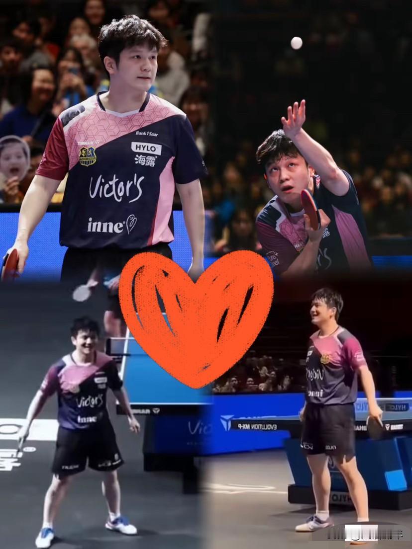 大半夜的无聊，看到的搞笑的一幕！突然看到樊振东穿了一身粉嫩球衣去比赛，樊振