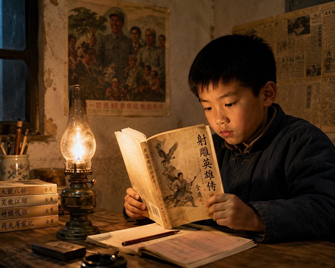 让大模型给我画的，70后挑灯夜读金庸的场景。有同感的举个手？