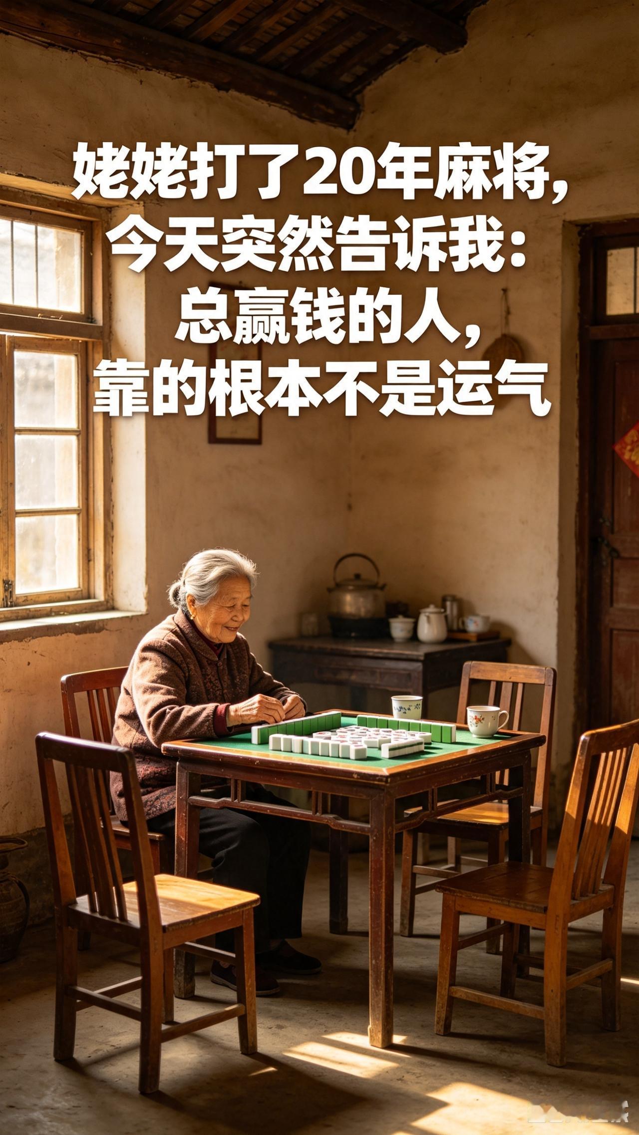 姥姥打了20年麻将，今天突然告诉我：总赢钱的人，靠的根本不是运气姥姥打了二