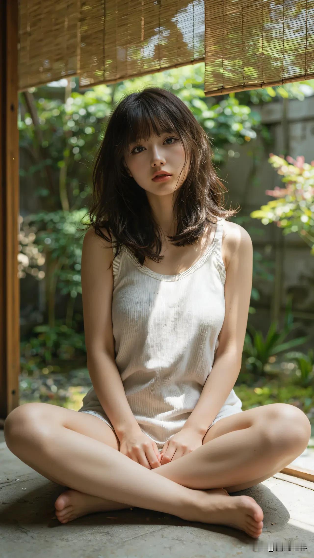 光之影&AI阳光洒落，静坐冥想，享受宁静时光。