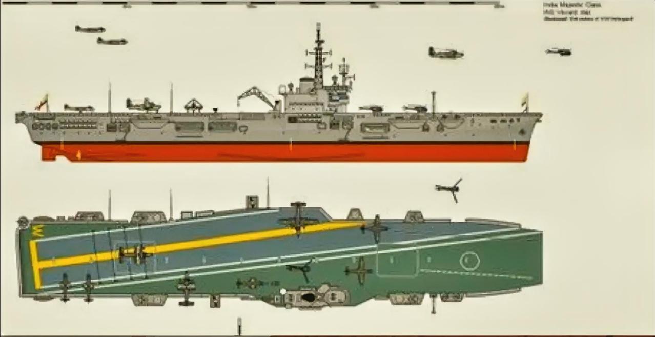 这是印度第一艘、也是第一代航空母舰“维克兰特”号，年轻的朋友应该不太熟悉，该航母