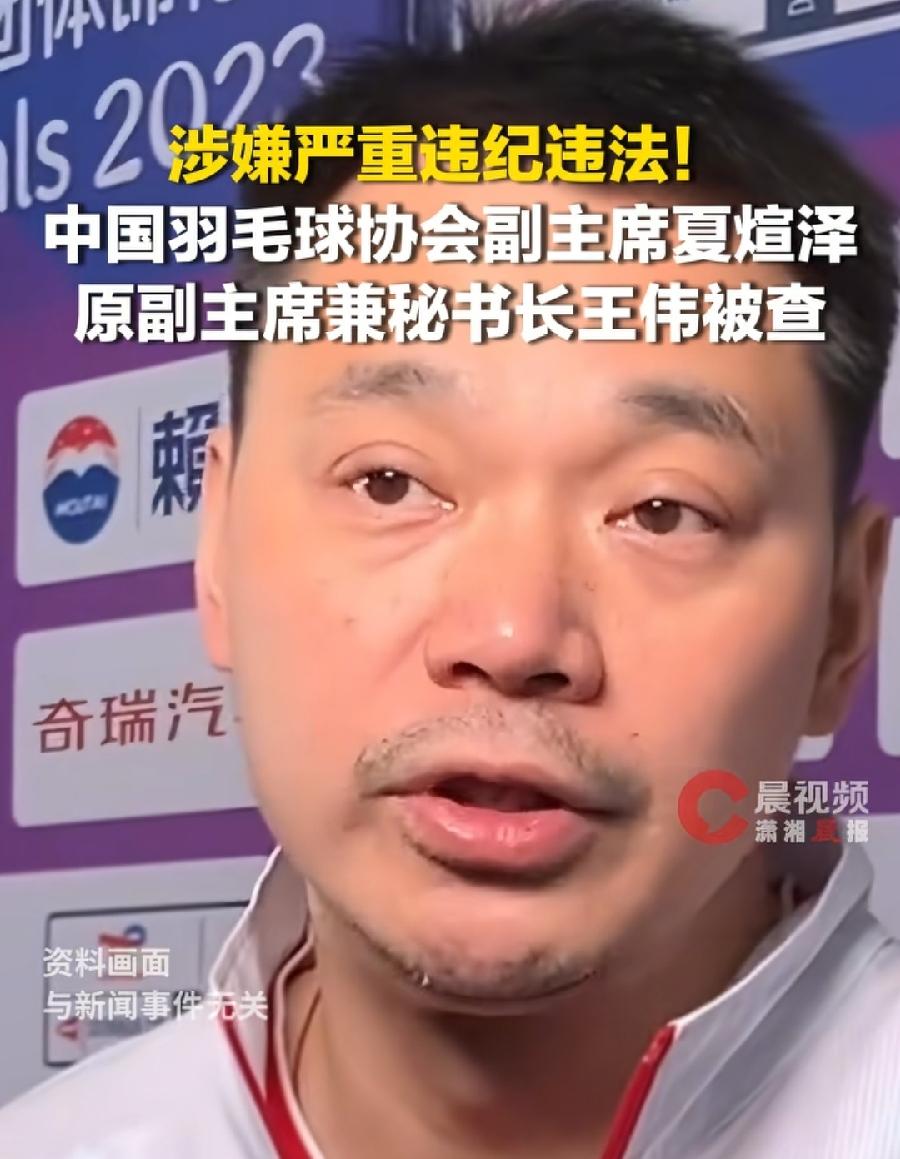 中国羽协塌方了！3个主席被查：1、副主席夏煊泽8月31日被查。48岁2、副主