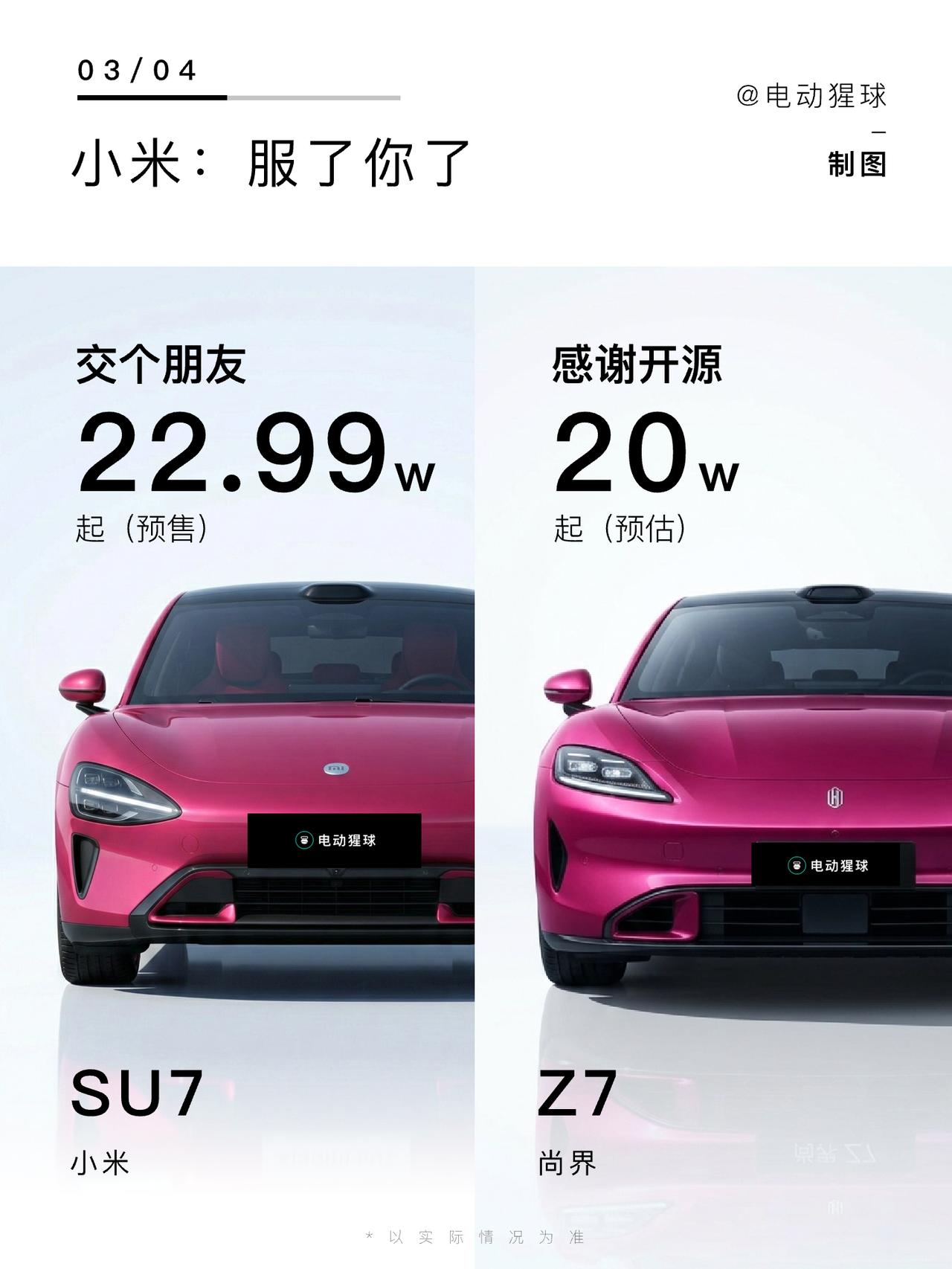 尚界Z7来了，还有个猎装的Z7t，出了个电光紫粉还挺好看，对上小米SU7的璀璨洋