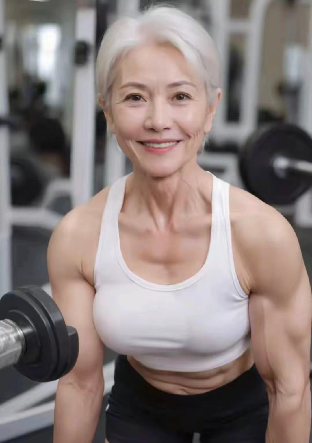 1岁的安徽退休工人孙奶奶通过四年健身训练，以健康的肌肉线条和少女背体型打破年龄的