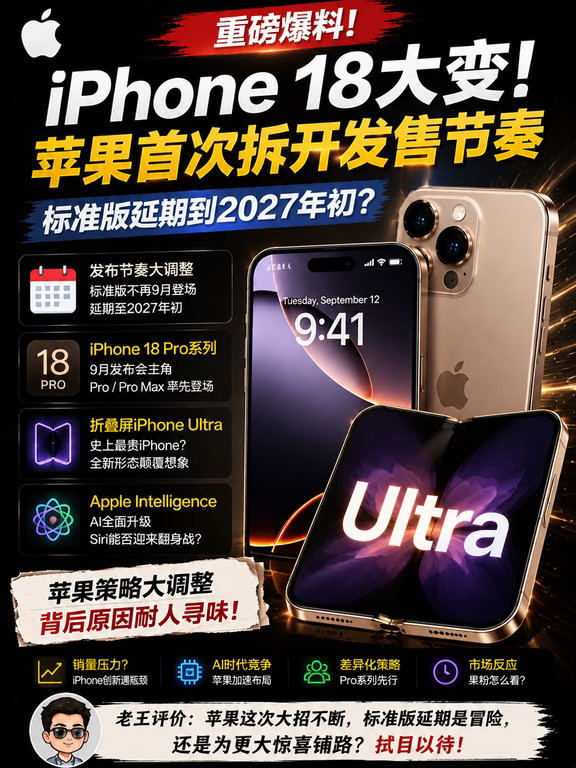 📱18大变！苹果首次拆开发售节奏🔥