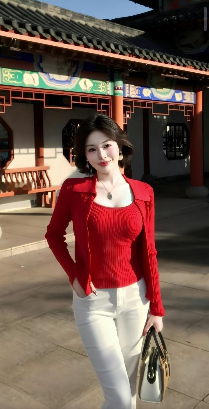 有女青史无名性，一笔烟脂开眉弓。明媚穿搭，这位的美女大家喜欢吗。