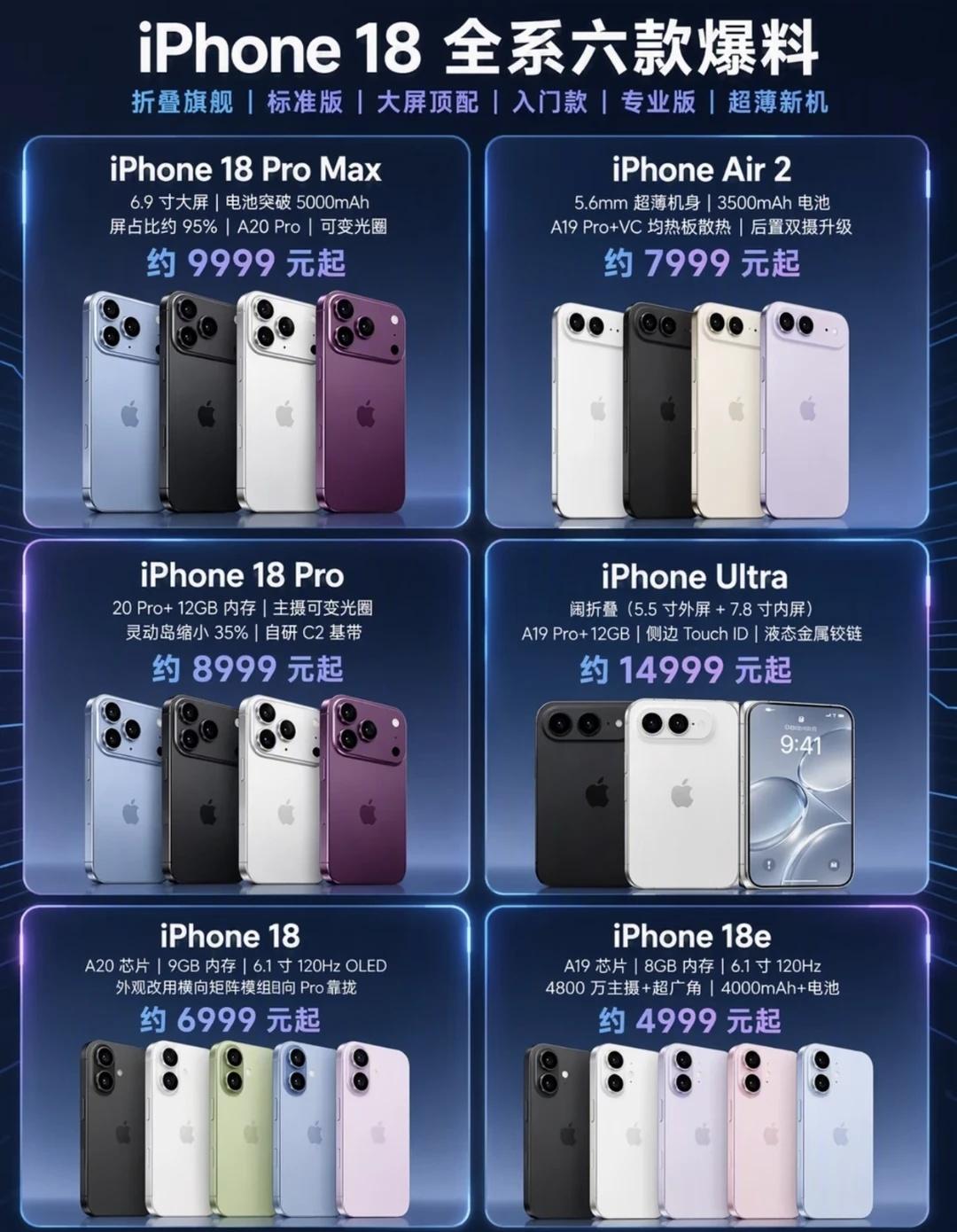 iPhone18全系6款大曝光🔥折叠屏终于来了苹果秋季发布会爆料汇总来啦📱