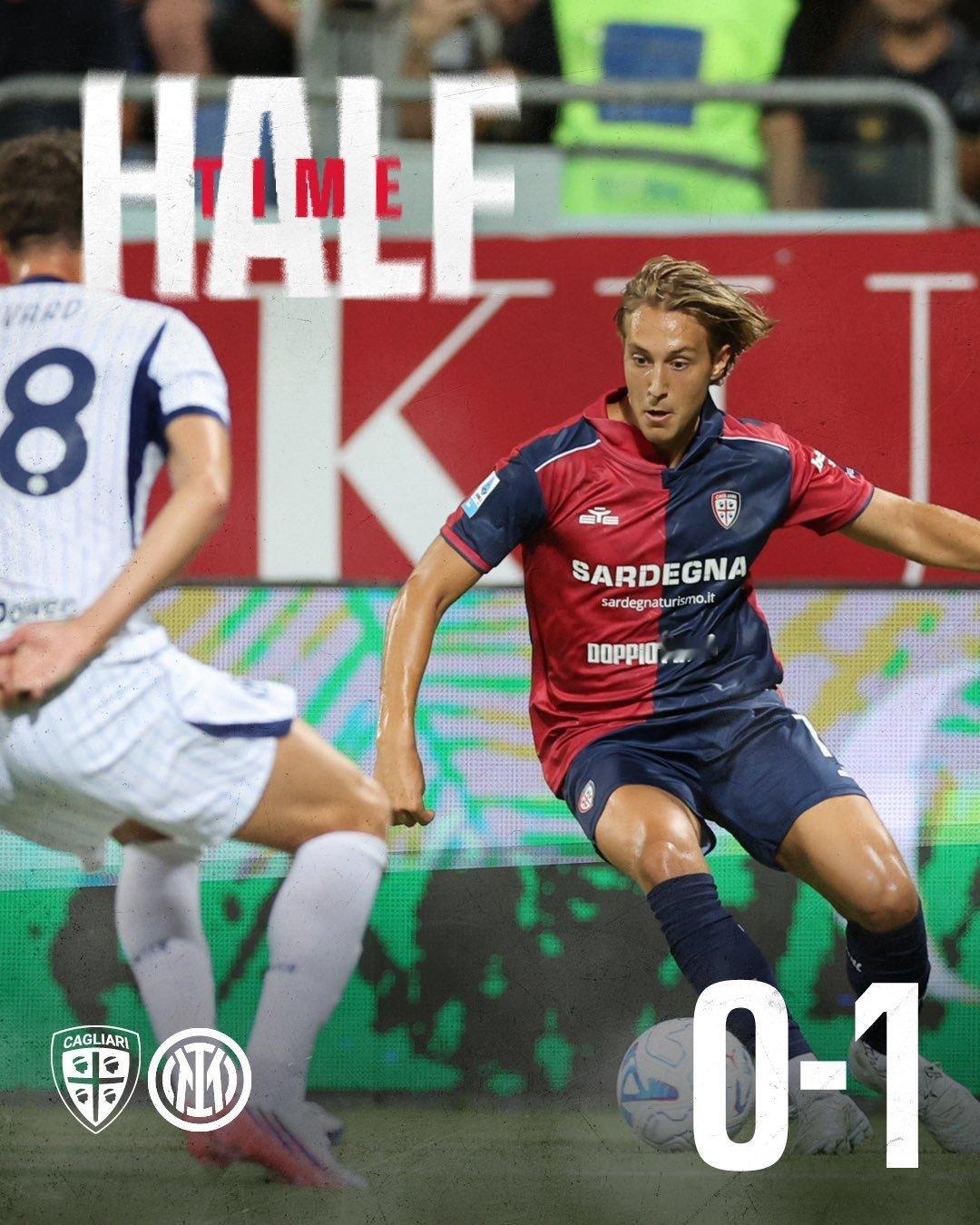 ⏸️｜0-1蓝黑军团开场不久便取得领先，并且控制场上节奏。我们凭借卡普里莱的几次
