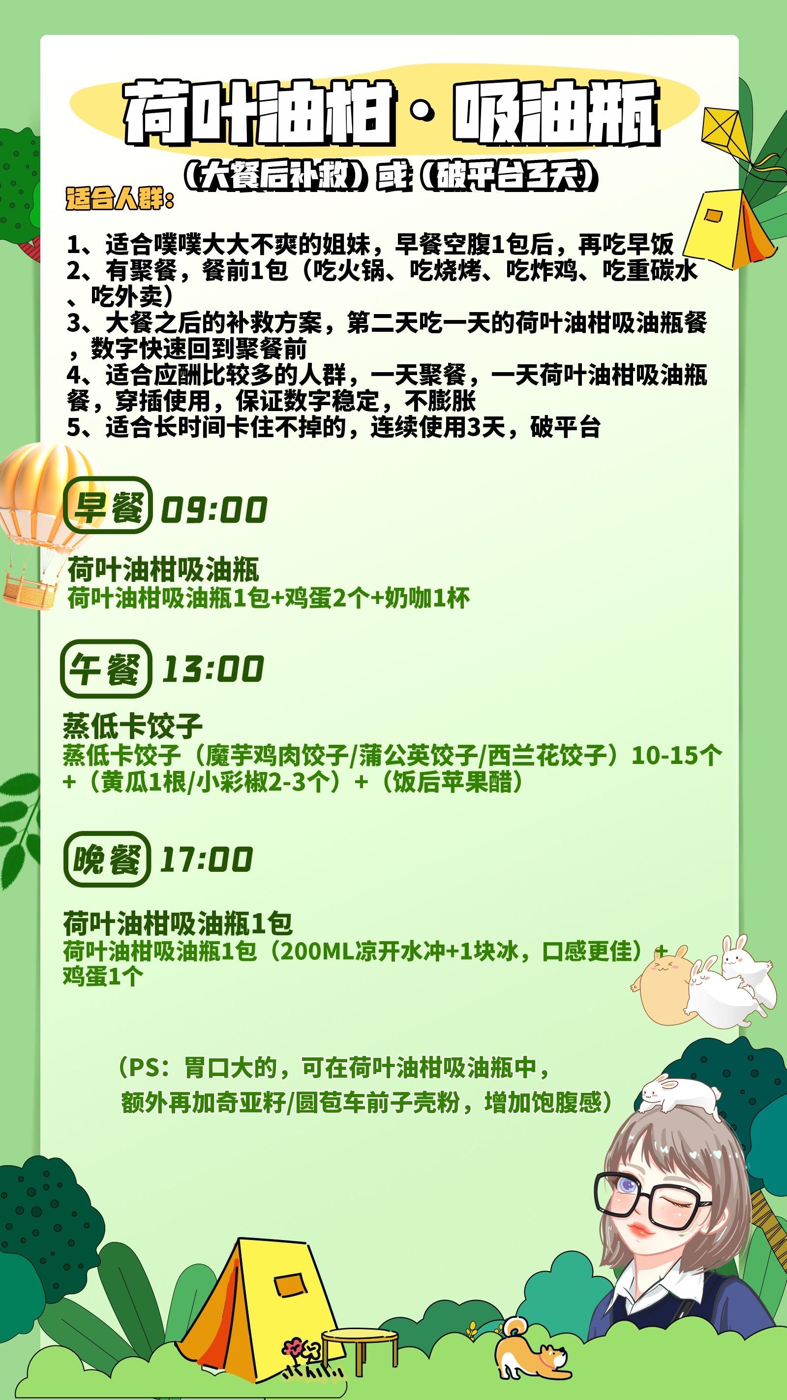 吸油瓶•全套食谱方案，快来保存！破平台食谱、大餐补救食谱、任选一餐降低...