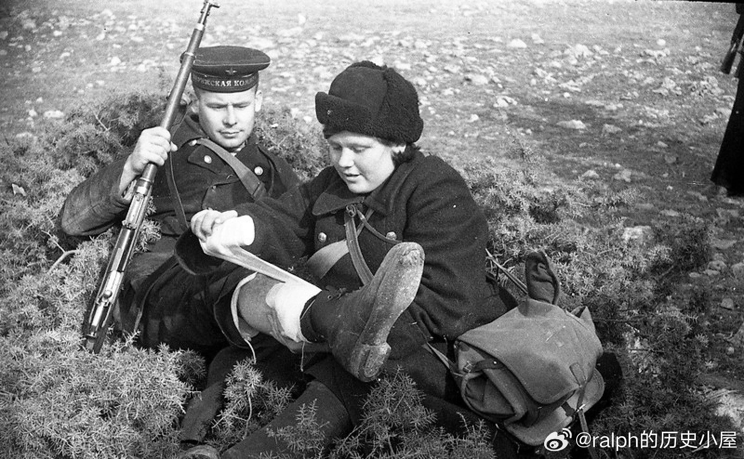 1942年2月苏军黑海舰队海军步兵第7旅5营迫击炮连护士СемёновнаЛа