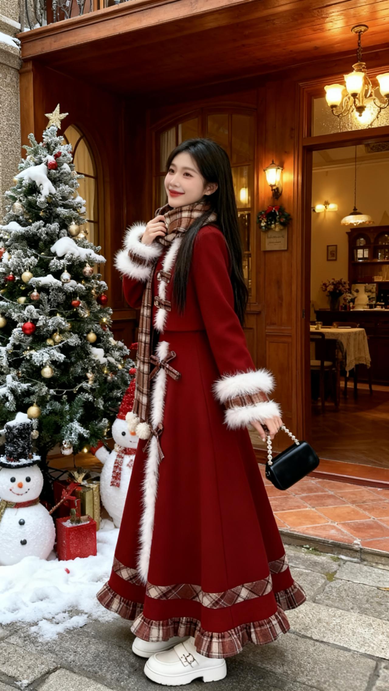 复古穿搭新年穿搭裙子搭配新年装复古风