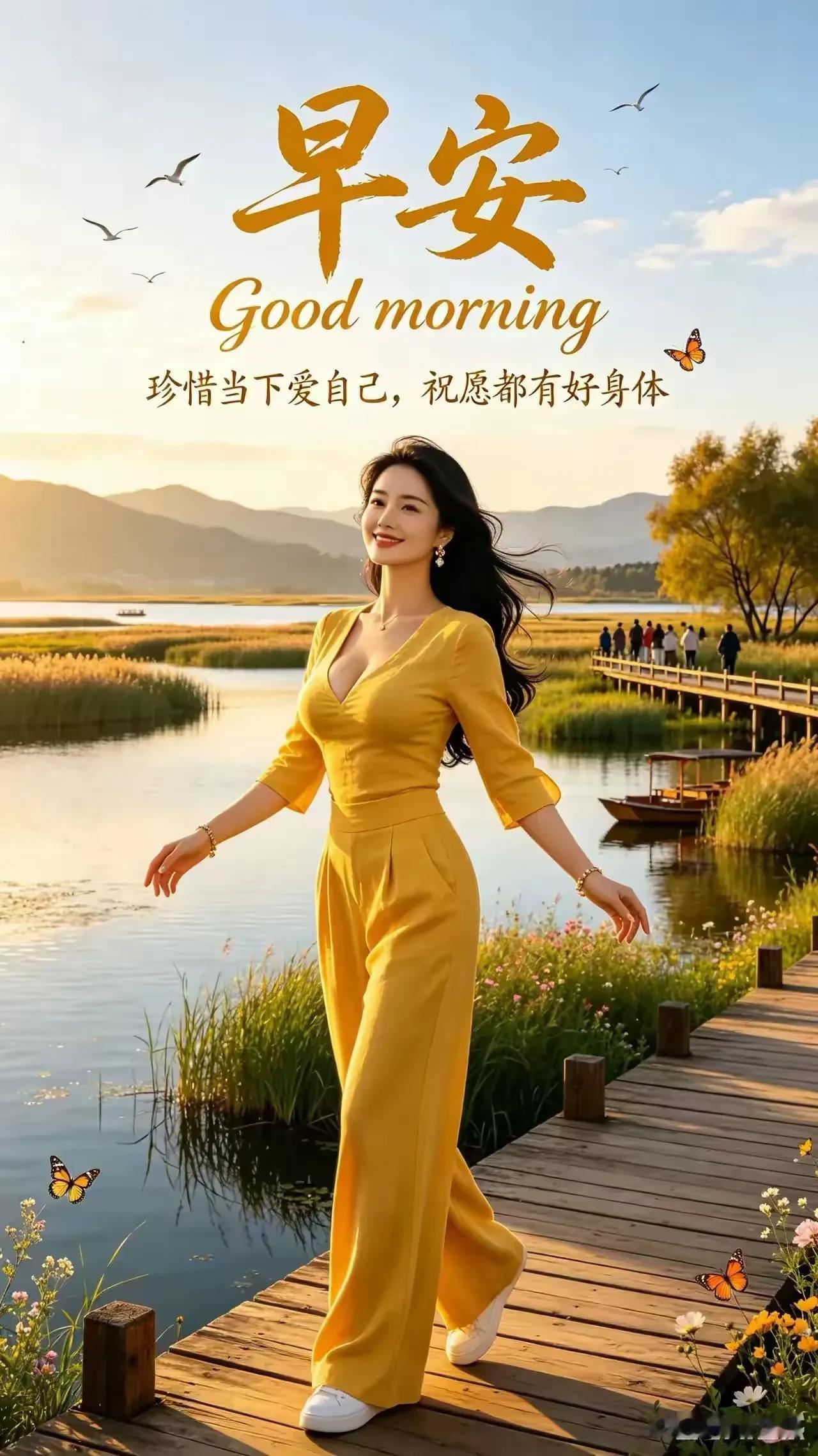 五律《晨步》风柔天色好，晓步自逍遥。暖意融清旭，闲情逐碧霄。心宁诸事