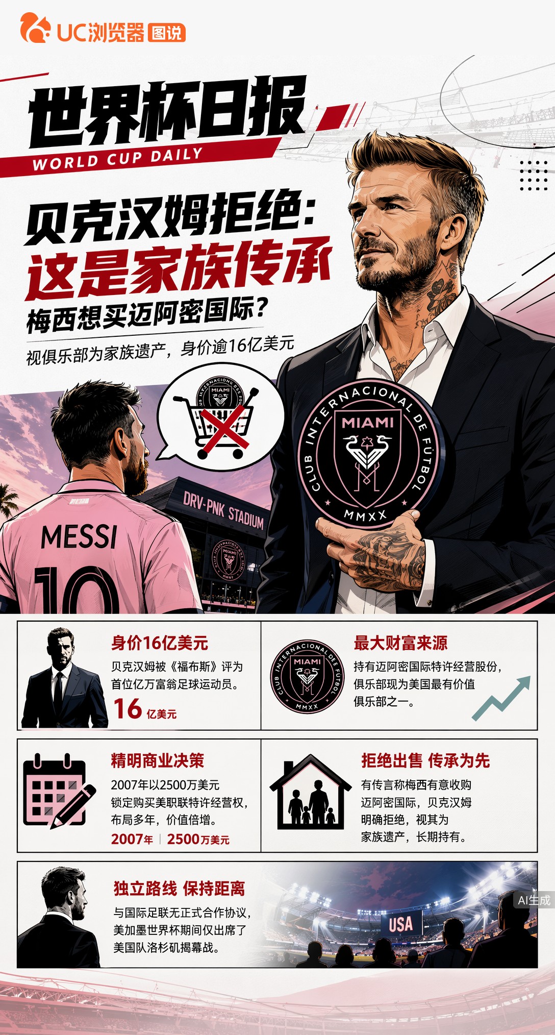 梅西想买迈阿密国际？贝克汉姆拒绝：这是家族传承