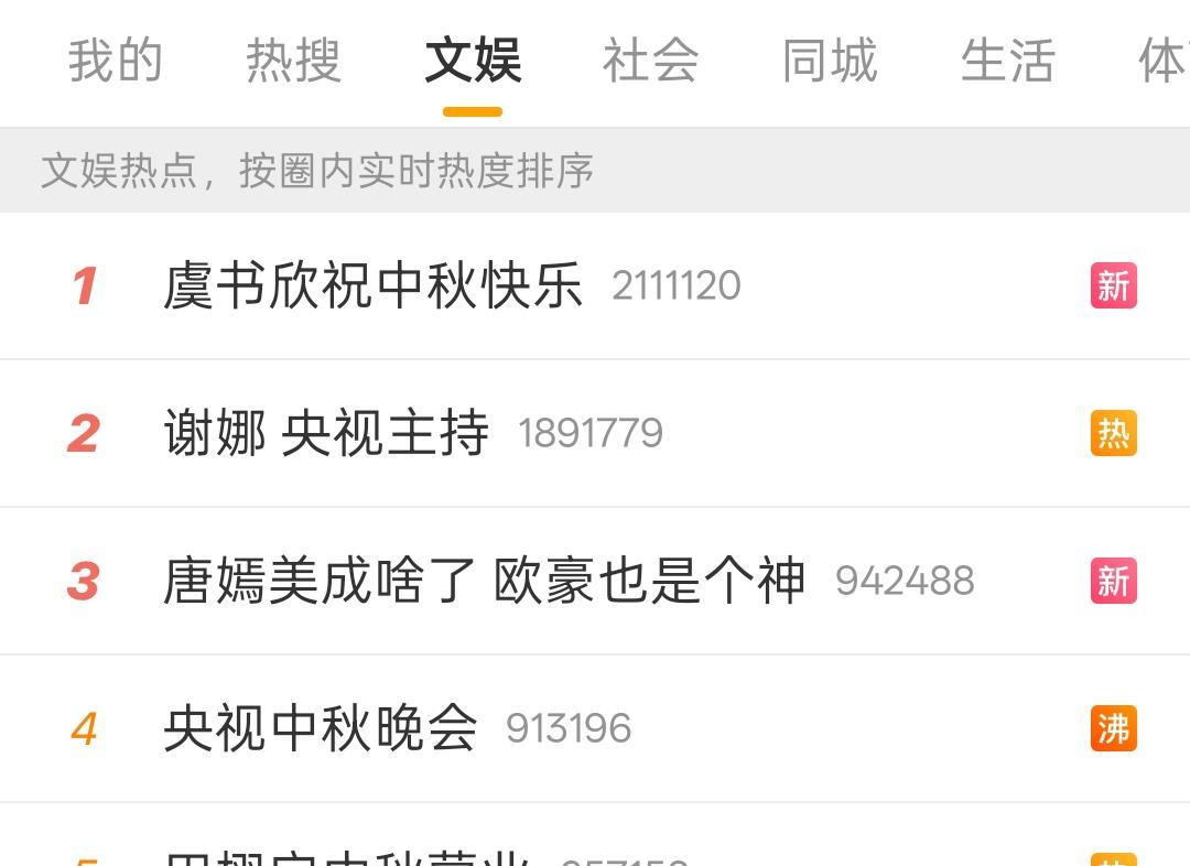 不是……我没明白虞书欣这个热搜第一原因是什么？虞书欣也没发什么呀！只是中秋这条