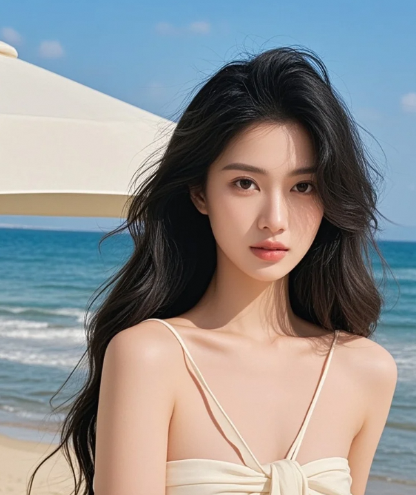 椰影摇曳的午后，她的美比阳光更耀眼