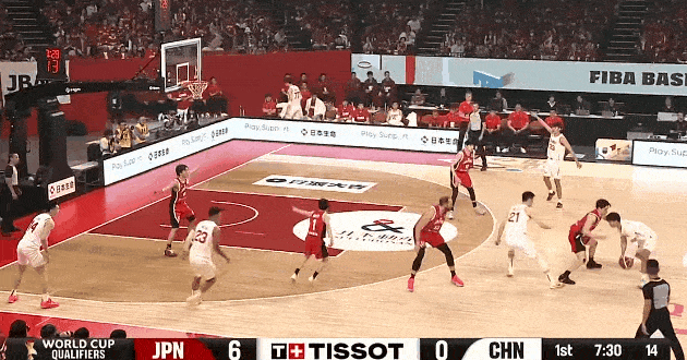 中国男篮赢下6人日本男篮！！！世界杯男篮亚洲预选赛中国男篮客战日本男篮。中国男篮