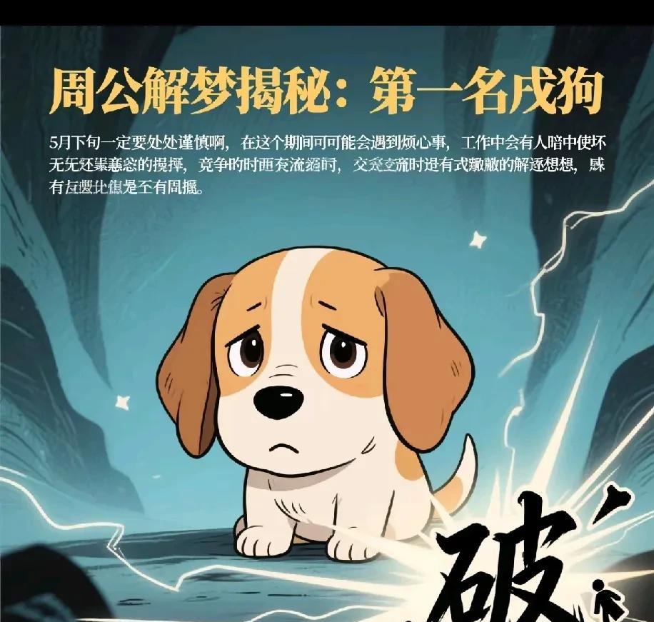 周公解梦·戌狗运势提醒5月下旬需谨慎行事：工作谨防暗箭、竞争留意诋毁、交流避免