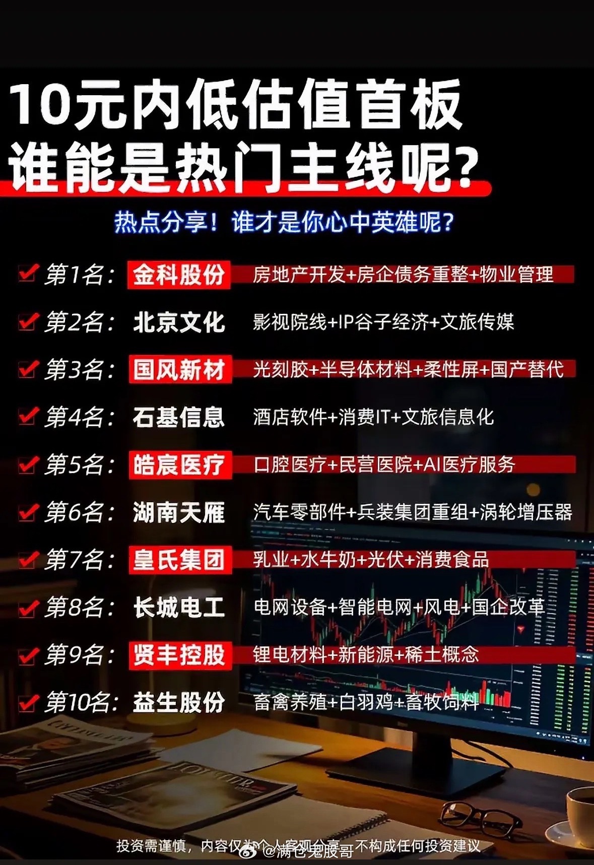 10元以内低估值首板股市热点，谁才是黑马？10元以内低估值首板股最近成了股市热点